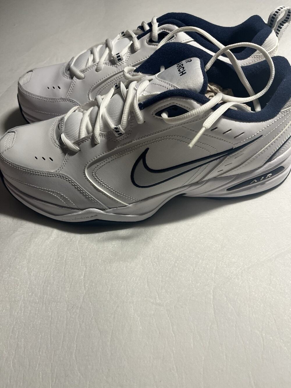 Nike Air Monarch IV 4E Extra Wide Men’s Size 14 White Navy 416355-102 New